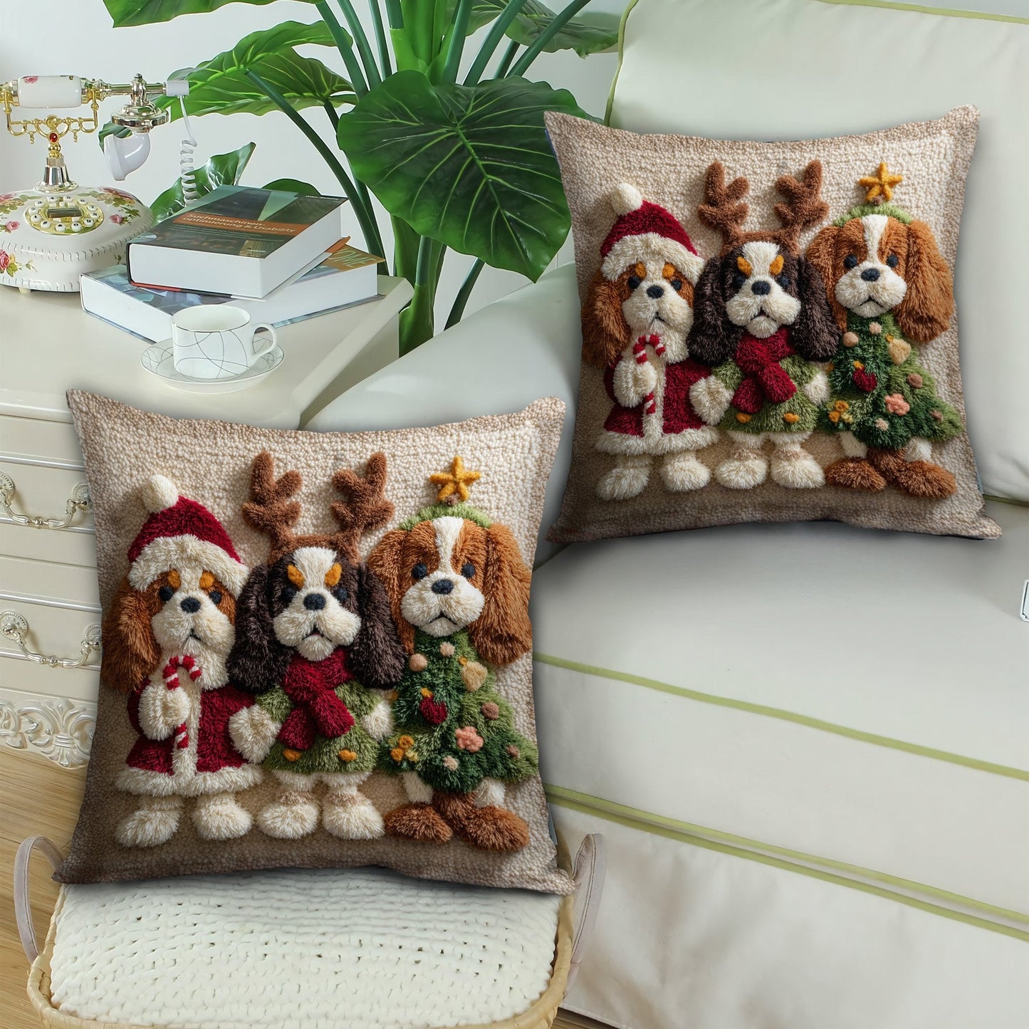 Cavalier King Charles Spaniel Christmas Pillow