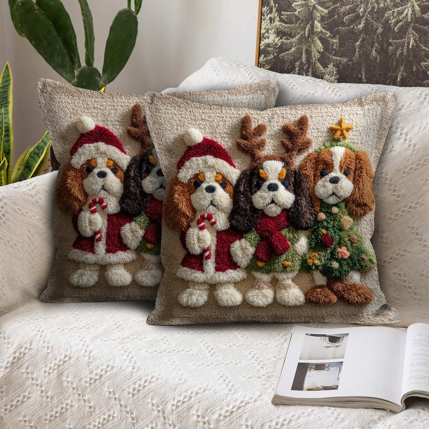Cavalier King Charles Spaniel Christmas Pillow