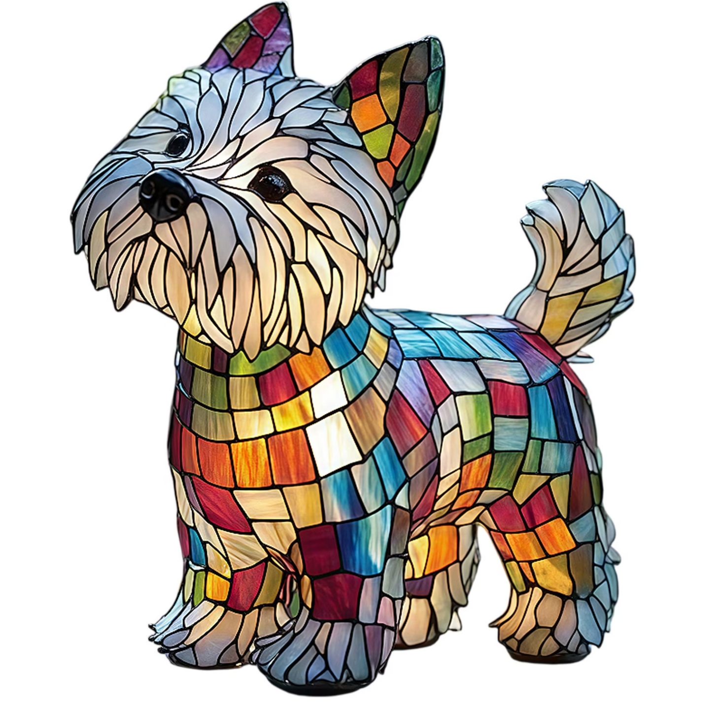 Westie Stained-Glass Art Lamp