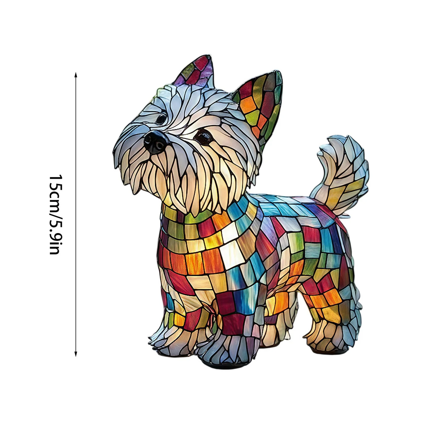 Westie Stained-Glass Art Lamp